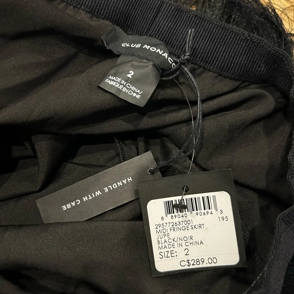 Club Monaco NWT midi fringe skirt - Picture 7 of 8